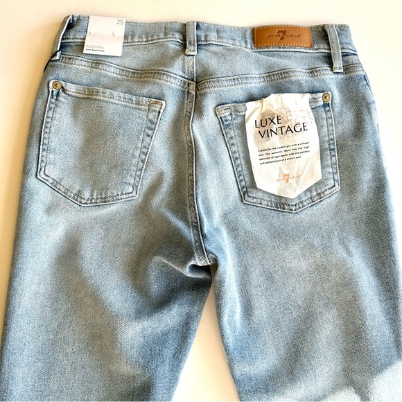 7 FOR ALL MANKIND “Luxe Vintage Josefina” Light Denim Distressed Jeans NWT!! - Picture 10 of 15